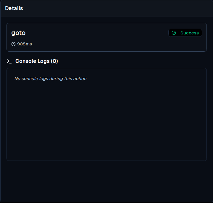 Action Details Panel