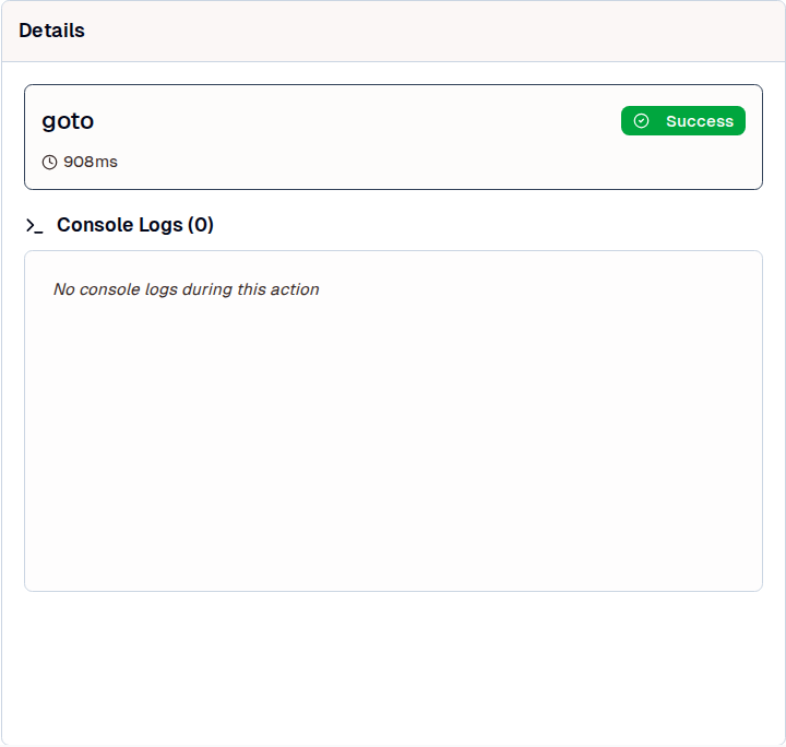 Action Details Panel